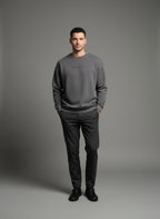 PEPPER 420 UNISEX Dream Slate sweatshirt with a front inscription and a logo on the back