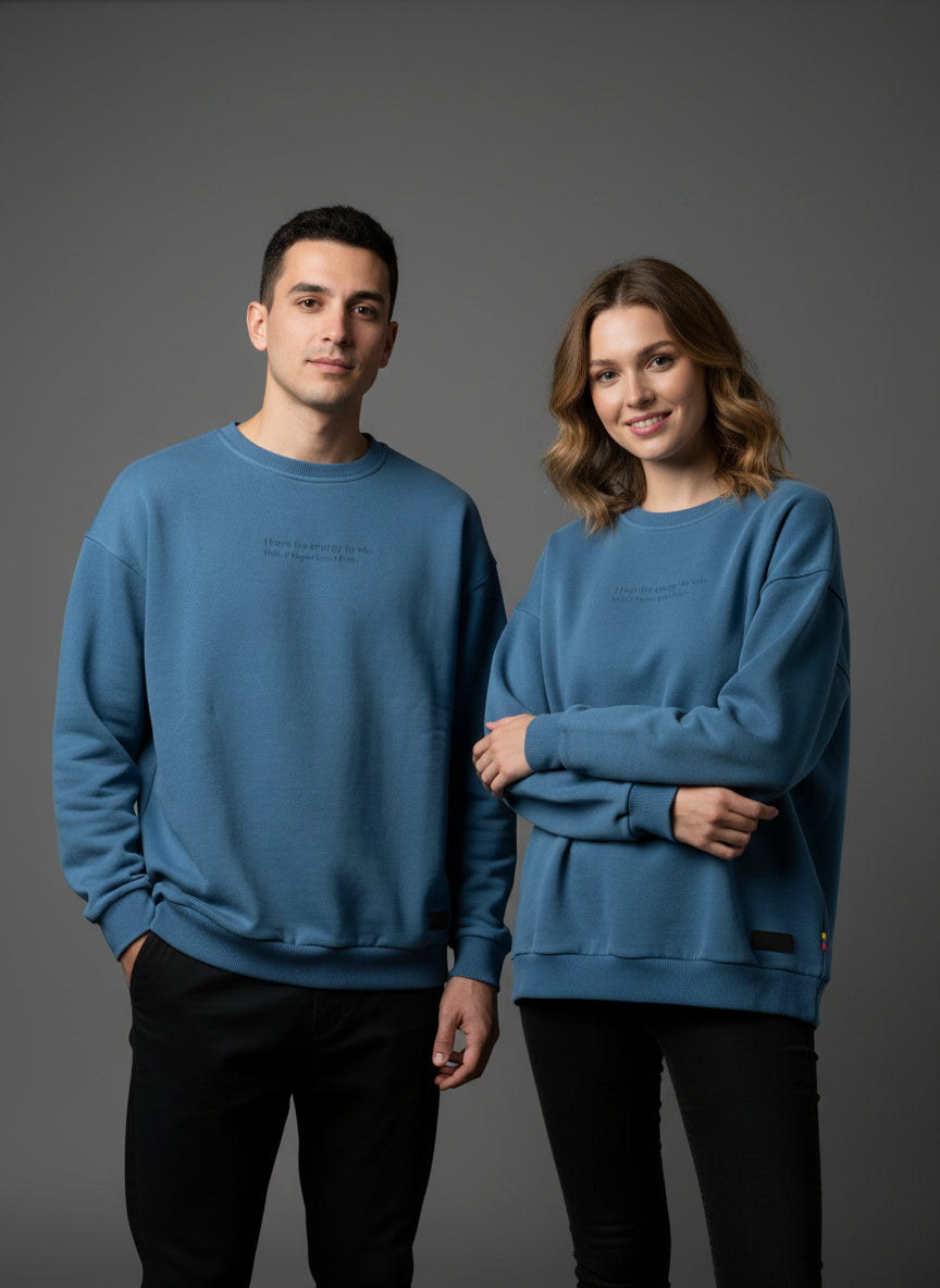 PEPPER 420 UNISEX Dream Royal Blue džemperis su užrašu priekyje ir logotipu nugaroje