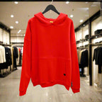 PEPPER UNISEX oversized red sweater with fluff and hood 