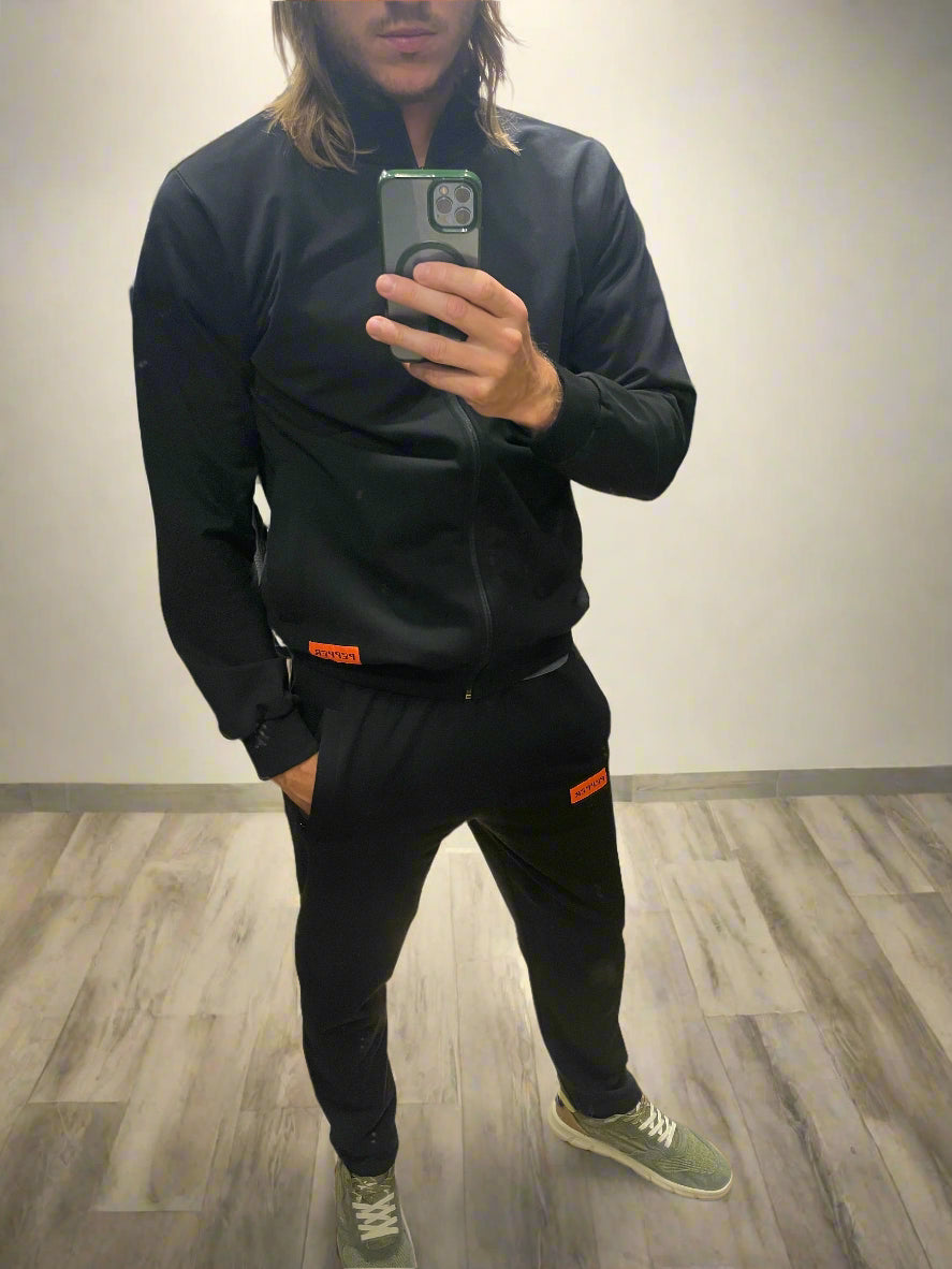 PEPPER UNISEX flex elastingas juodas džemperis su užtrauktuku