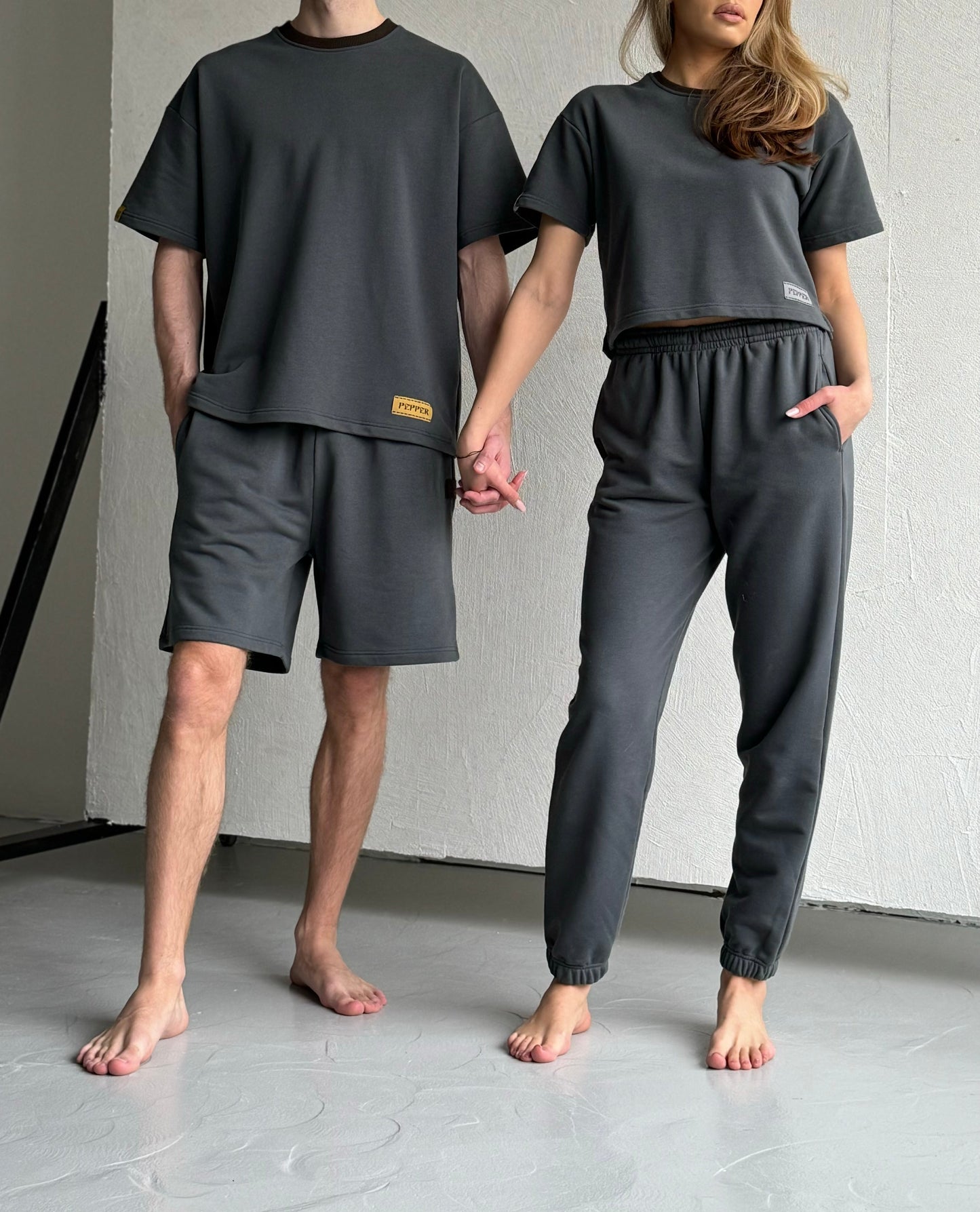 PEPPER UNISEX space grey šortai