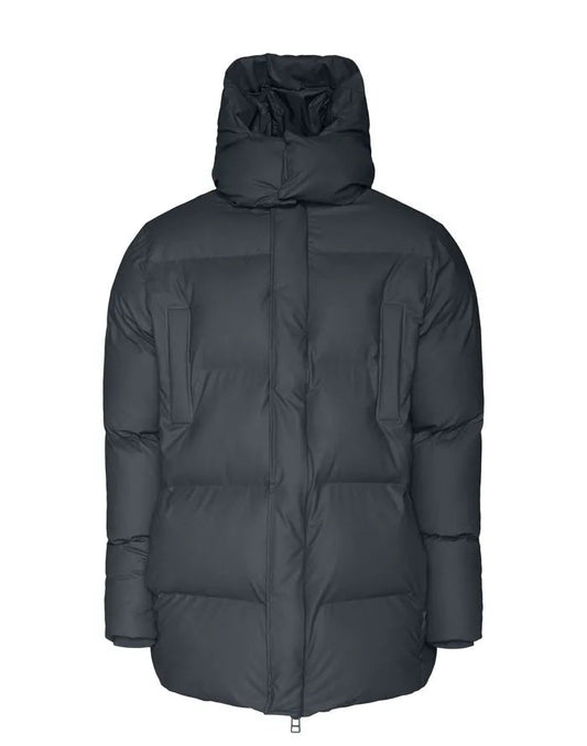 RAINS HOODED Puffer slate striukė