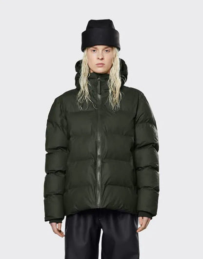 RAINS UNISEX PUFFER green striukė