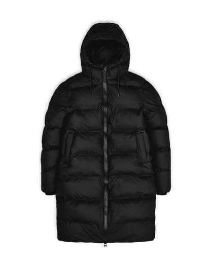 RAINS UNISEX puffer juoda ilga striukė