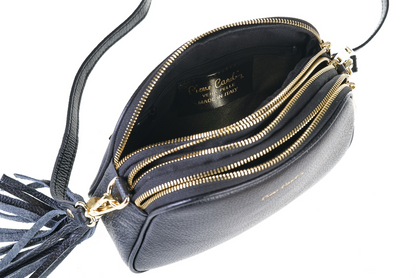 Pierre Cardin black leather handbag for women