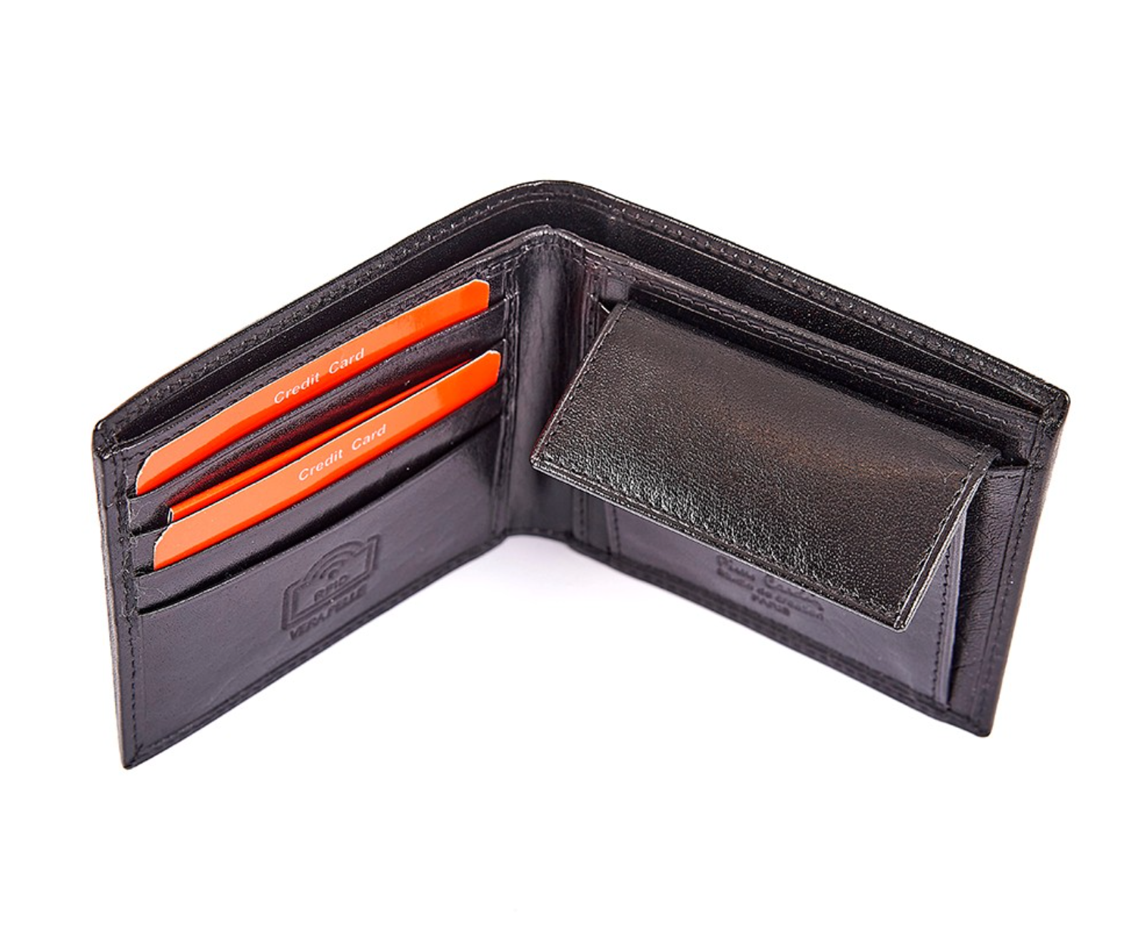 PIERRE CARDIN genuine leather black wallet for men