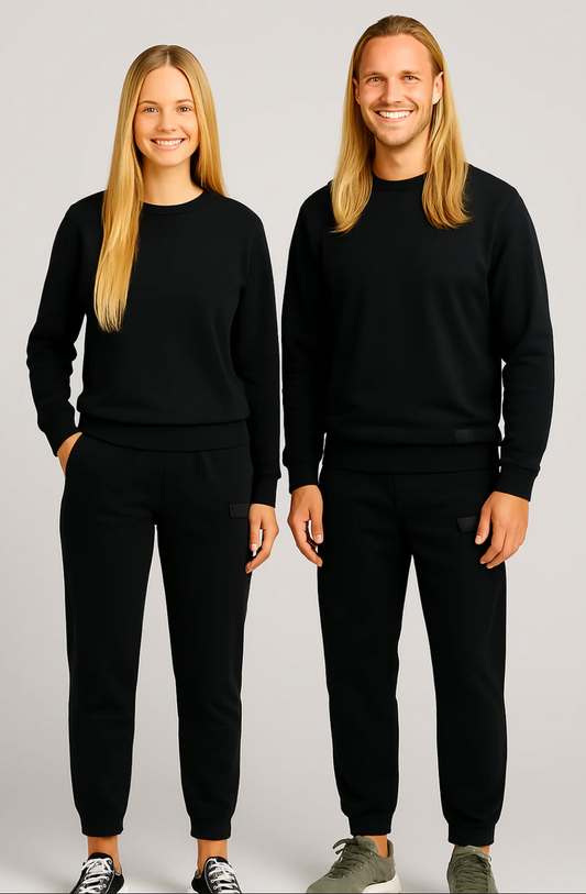 PEPPER UNISEX Dream Elastis juodas laisvalaikio kostiumas