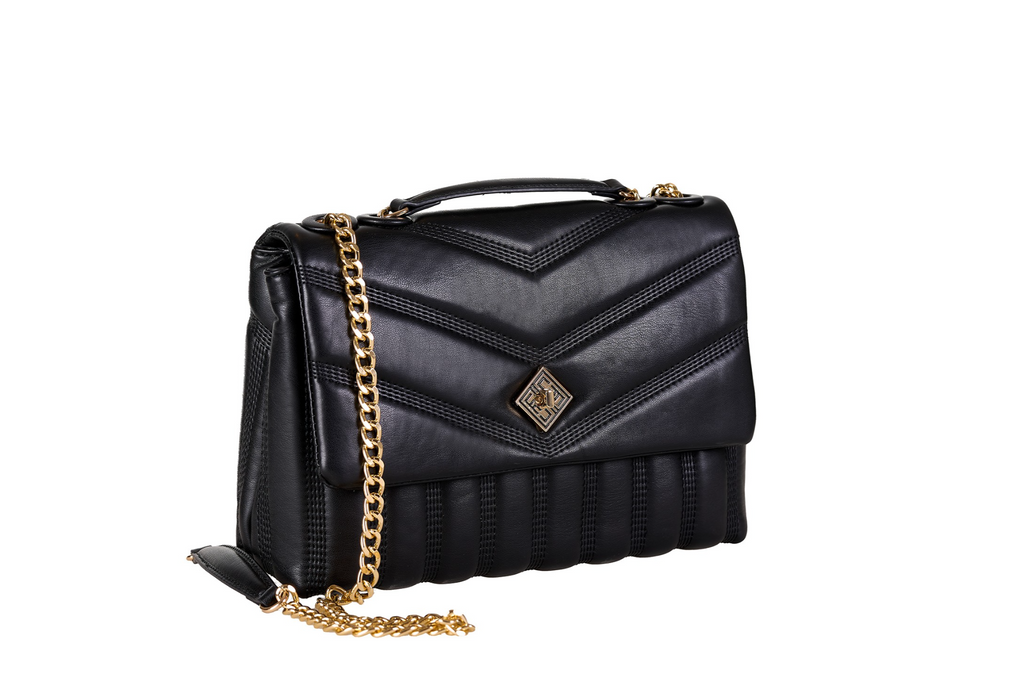 Pierre Cardin eco-leather black shoulder bag for women