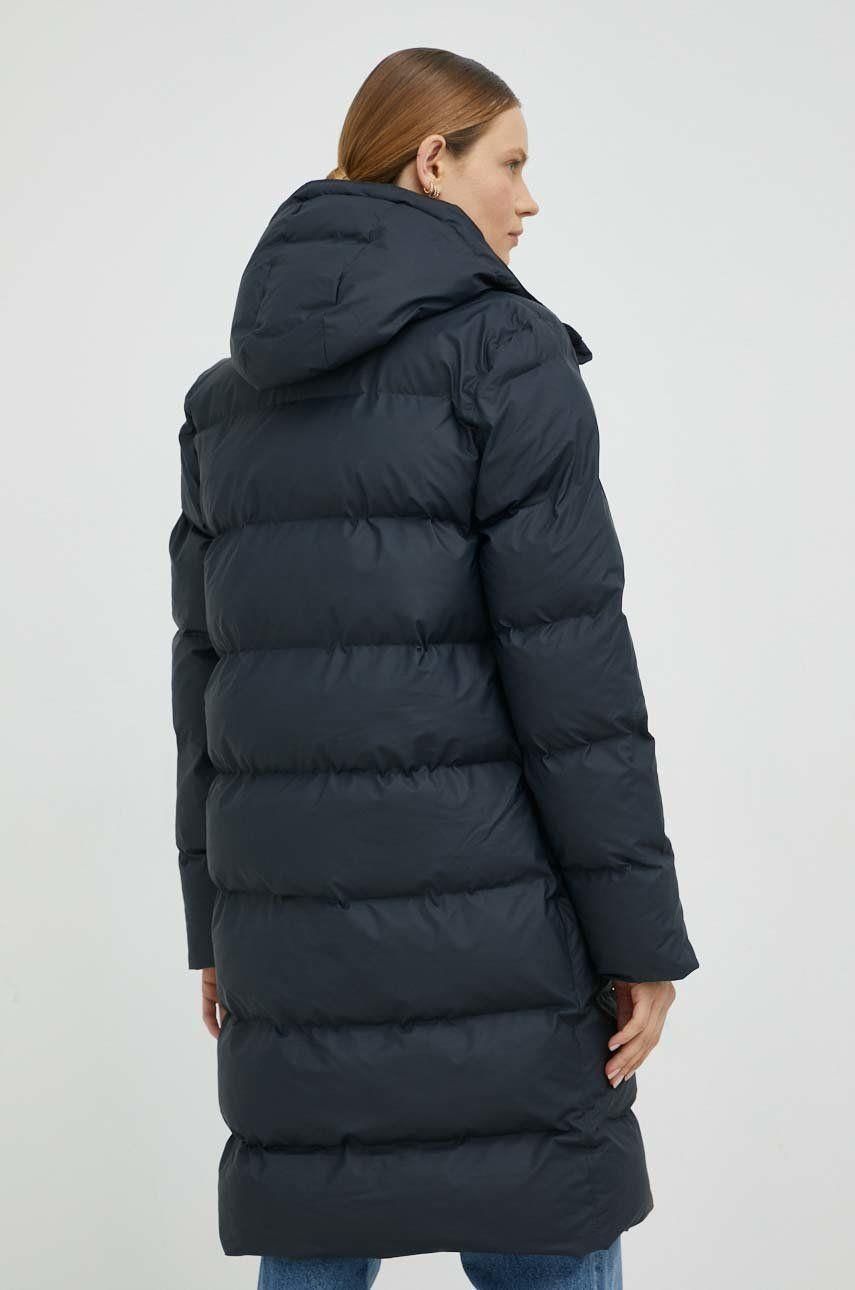 RAINS UNISEX Puffer Navy ilga striukė / paltas