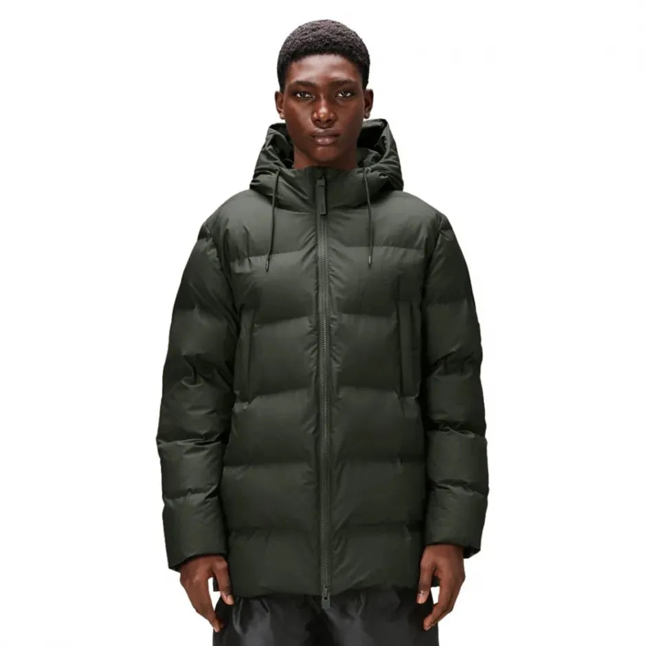 RAINS UNISEX Puffer green parka