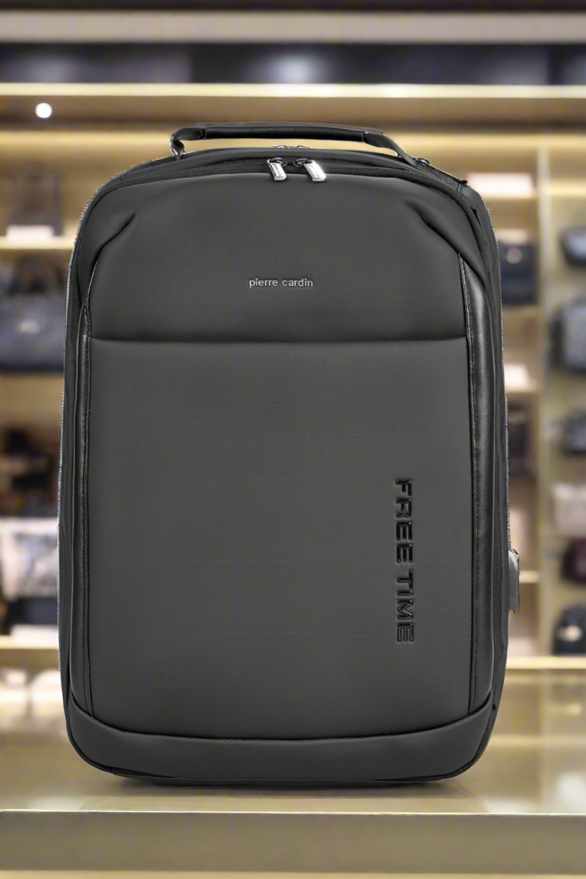 Pierre Cardin black backpack for men 4461
