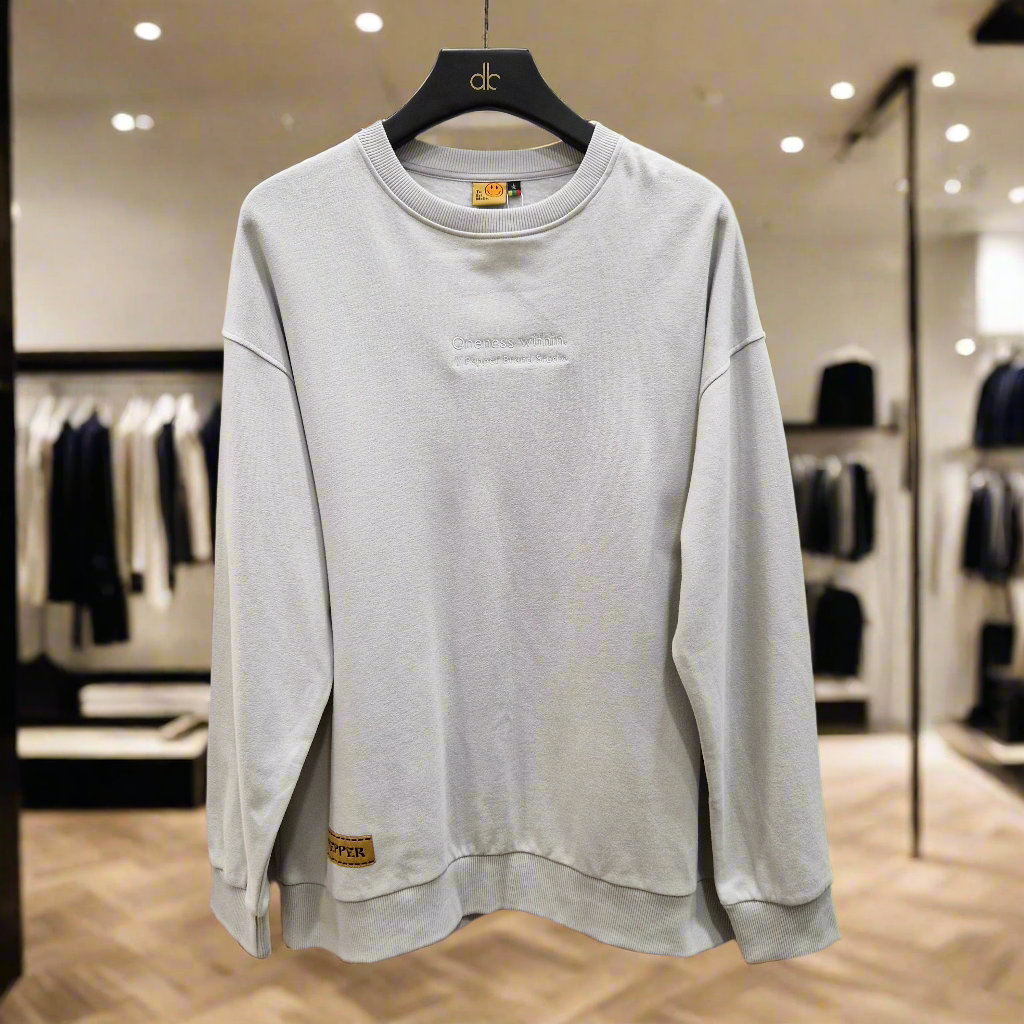 PEPPER UNISEX Dream Cement sweatshirt with fluff and inscription 