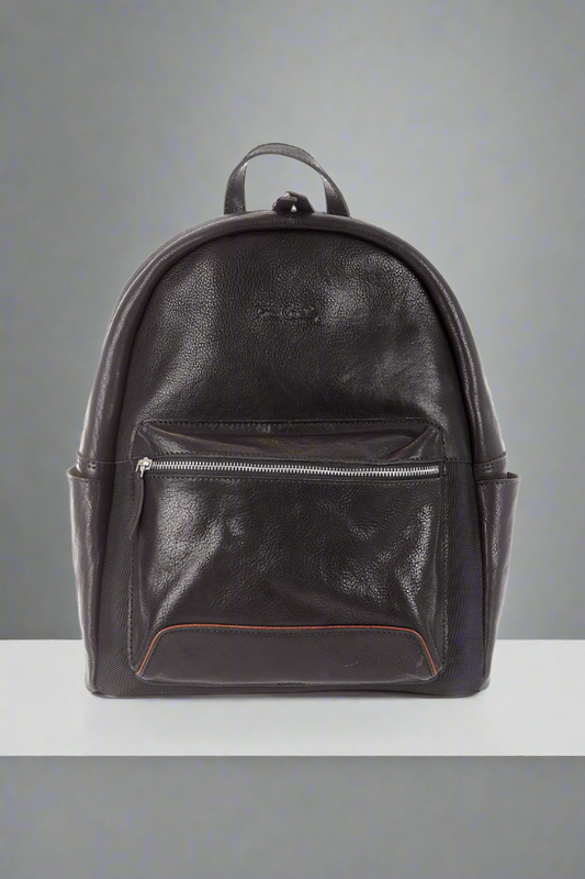 Pierre Cardin juoda odinė kuprinė vyrams