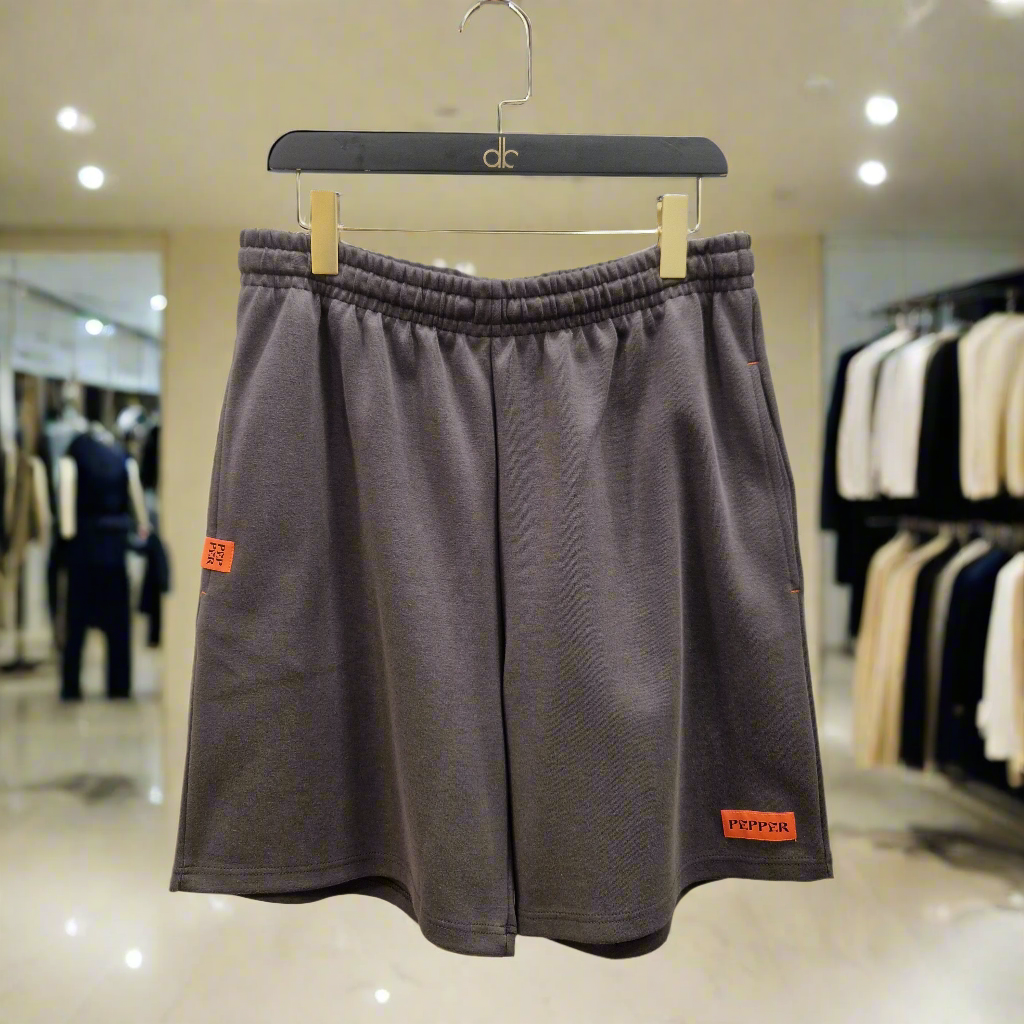 PEPPER melange grey shorts for men