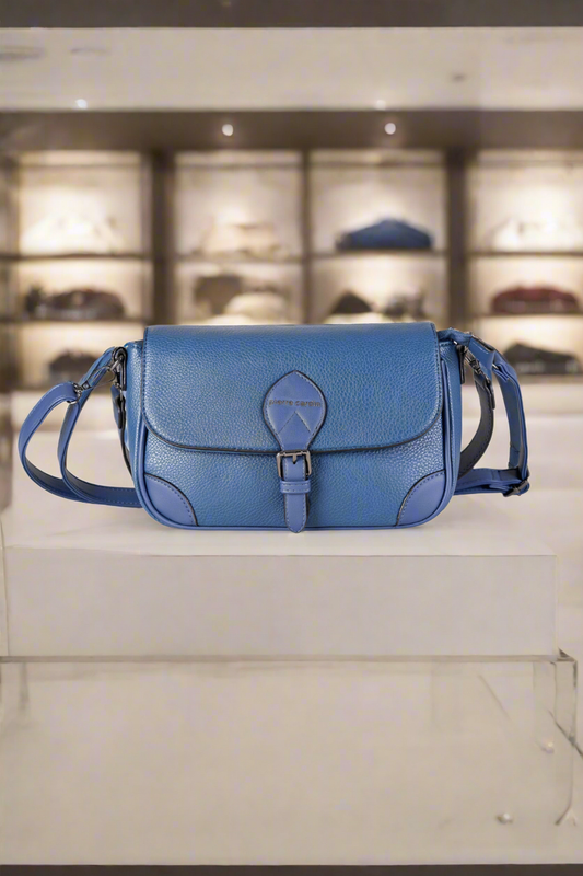 Pierre Cardin blue leather handbag