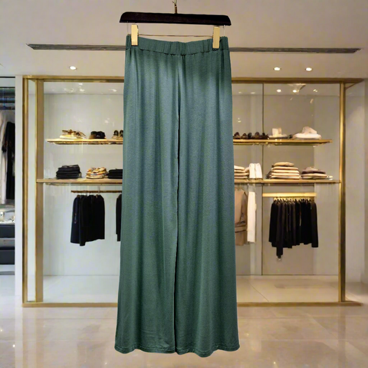 PEPPER Dusty green flared pants for women
