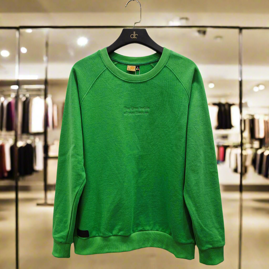 PEPPER UNISEX Green džemperis su pūkeliu ir užrašu