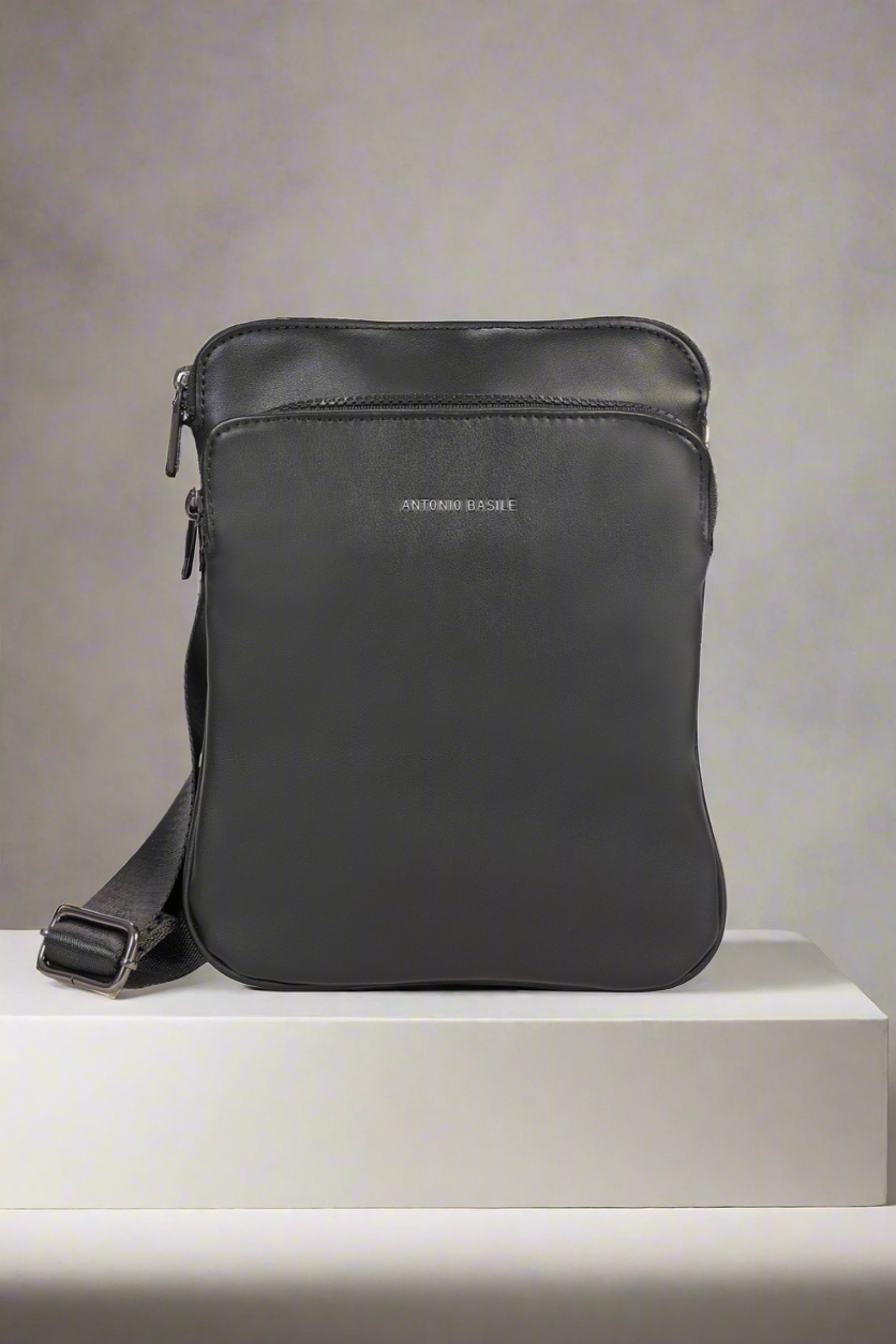 Antonio Basile black eco-leather handbag for men