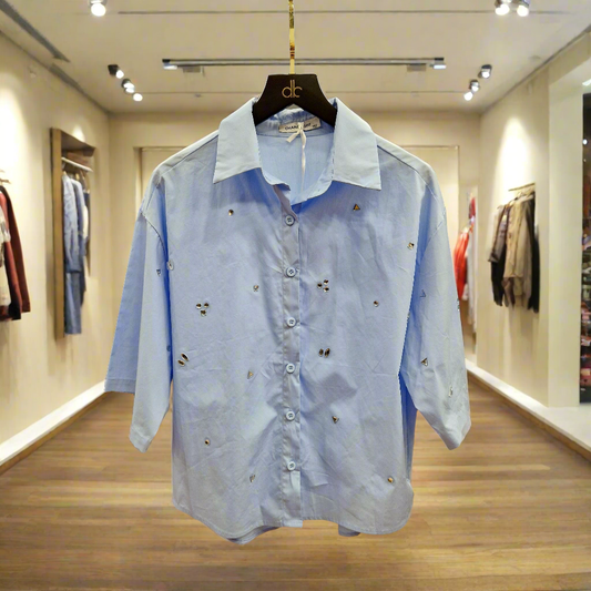 CHANCE OFF blue shirt for women