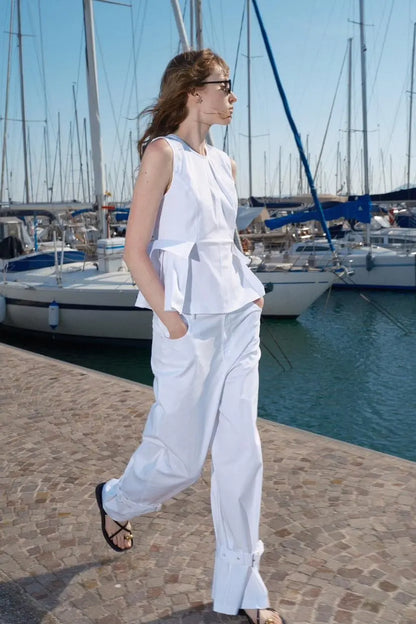 LUMINA white pants for women
