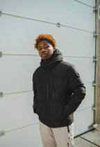 FRILIVIN black puffer jacket with hood