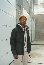 FRILIVIN black puffer jacket with hood