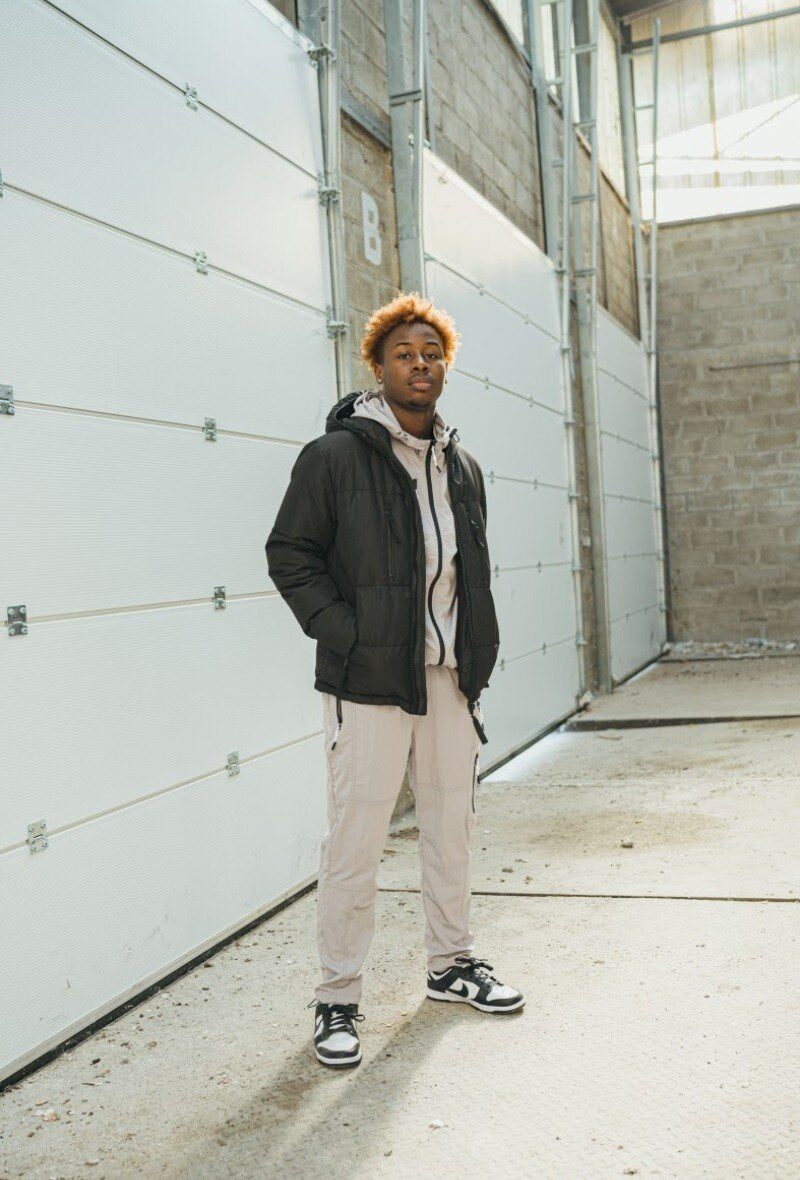 FRILIVIN black puffer jacket with hood