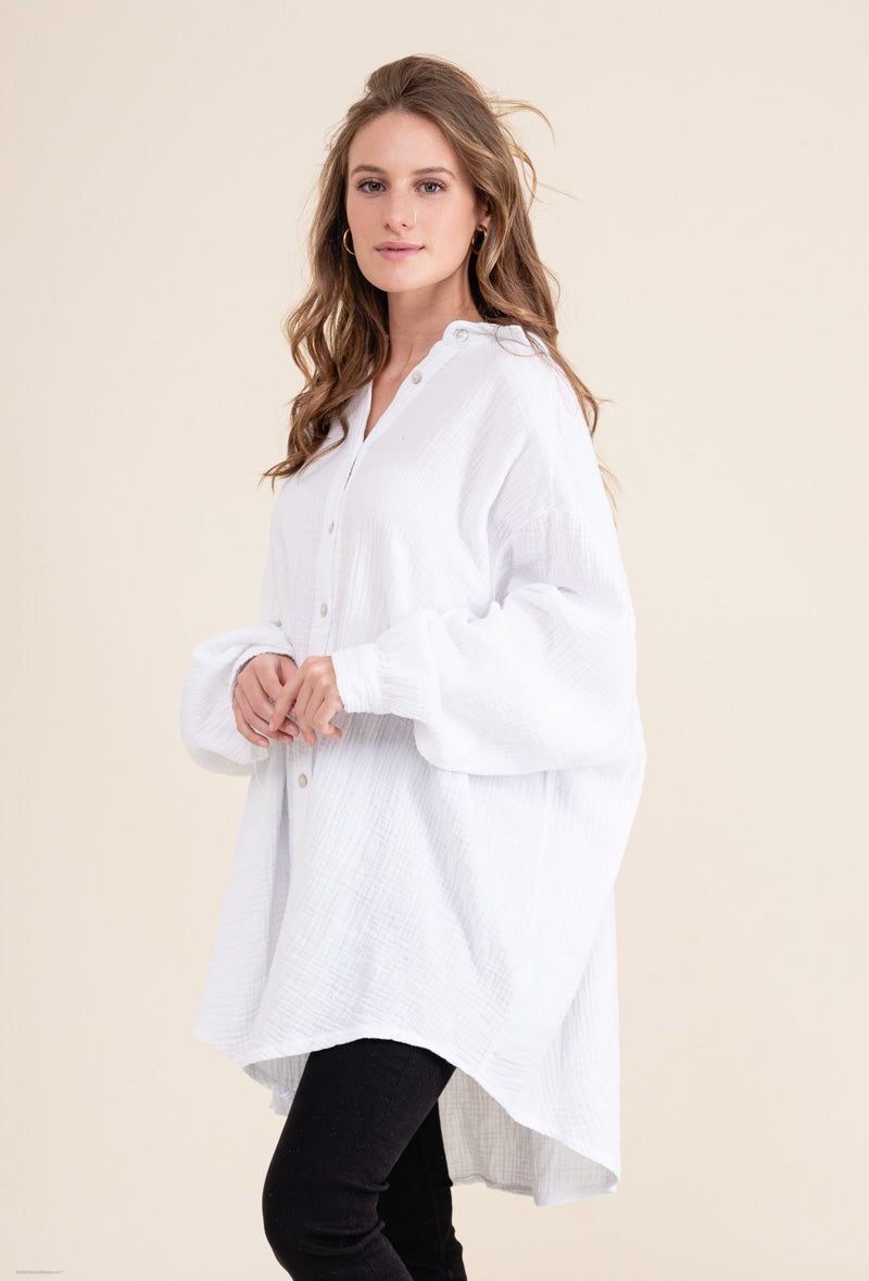 Made in Italy black oversize shirt for women