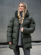 RAINS UNISEX Puffer green parka