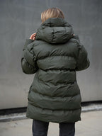 RAINS UNISEX Puffer green parka