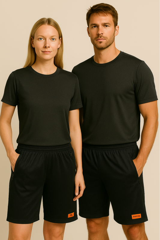 PEPPER UNISEX zip active juodi kvepuojantys šortai