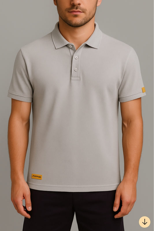 PEPPER Pique Cement Polo Shirt with Zip for Men