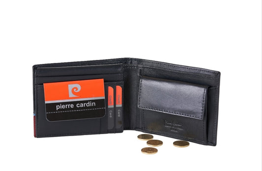Pierre Cardin natūralios odos juoda piniginė vyrams