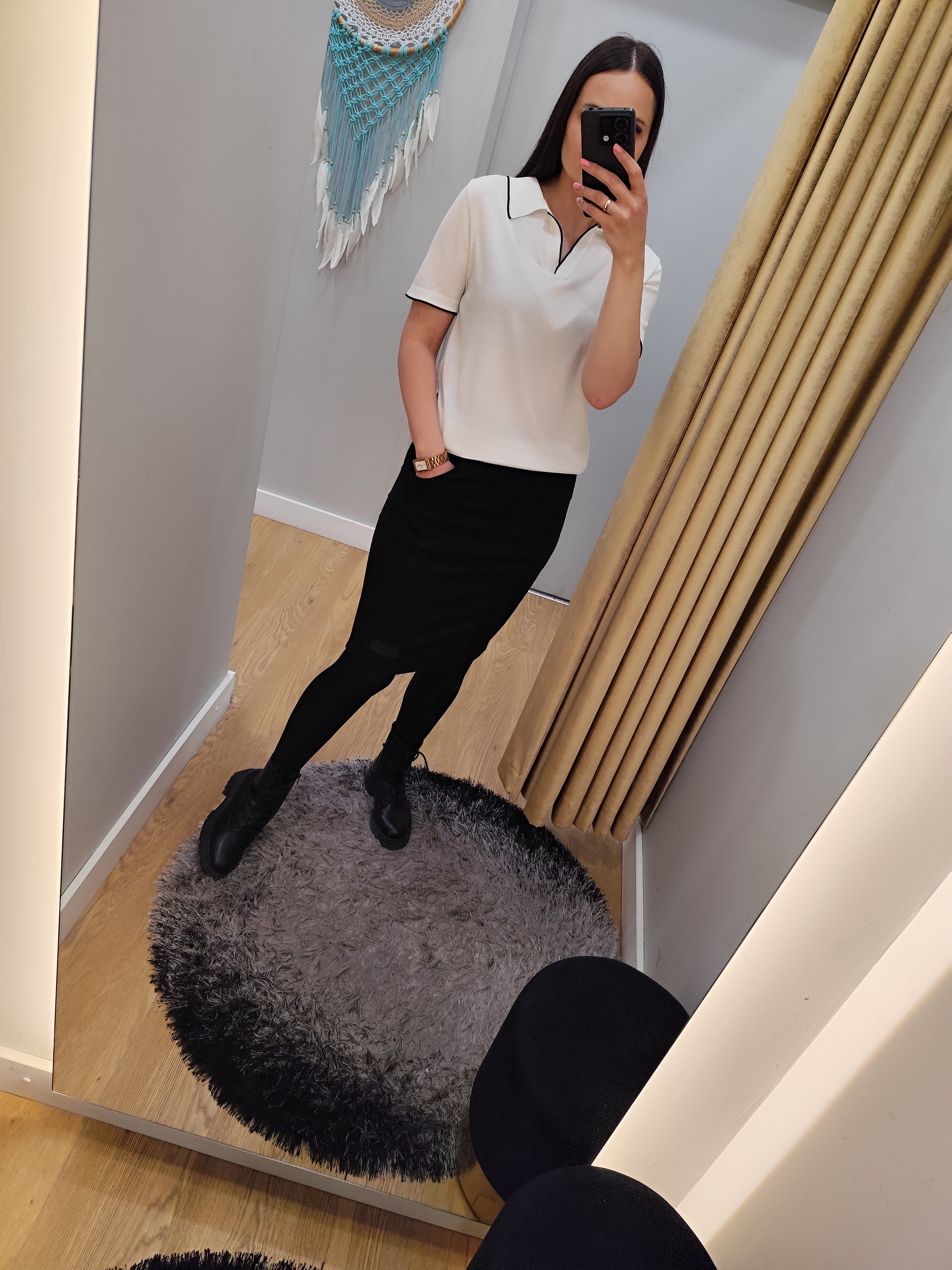 PEPPER black skirt for women 