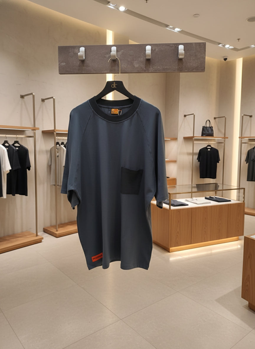 PEPPER UNISEX BLUE marškinėliai reglano rankovėmis