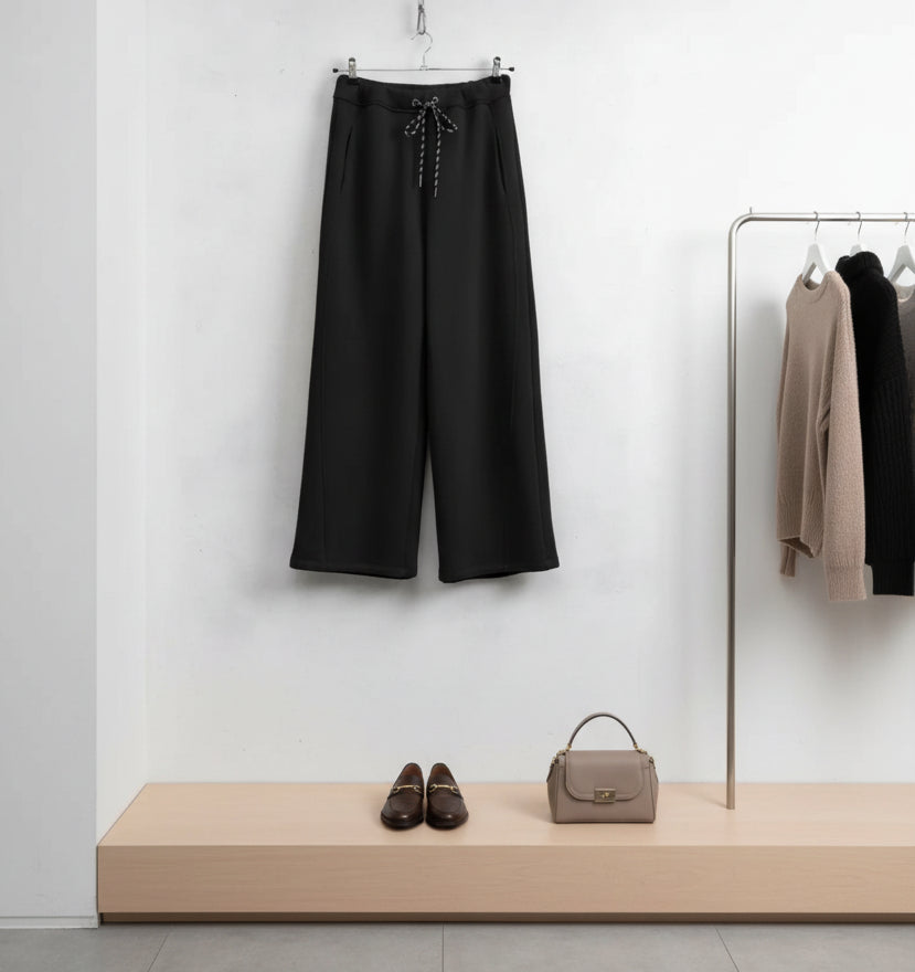 LUMINA juodos laisvalaikio kelnės moterims