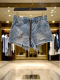 3 DESY denim shorts with rips and rivets for women