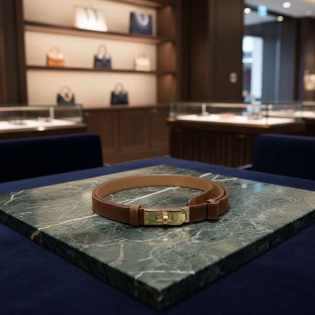 LUMINA rudas zomšinis diržas moterims