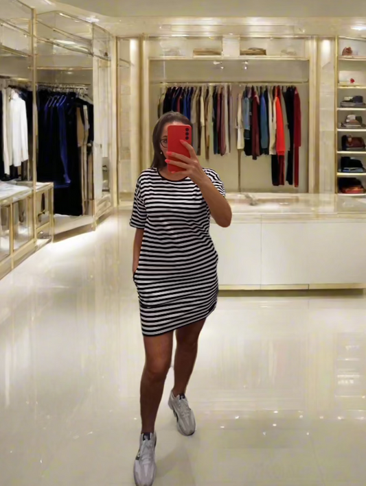 PEPPER White &amp; Blue Pique dress for women