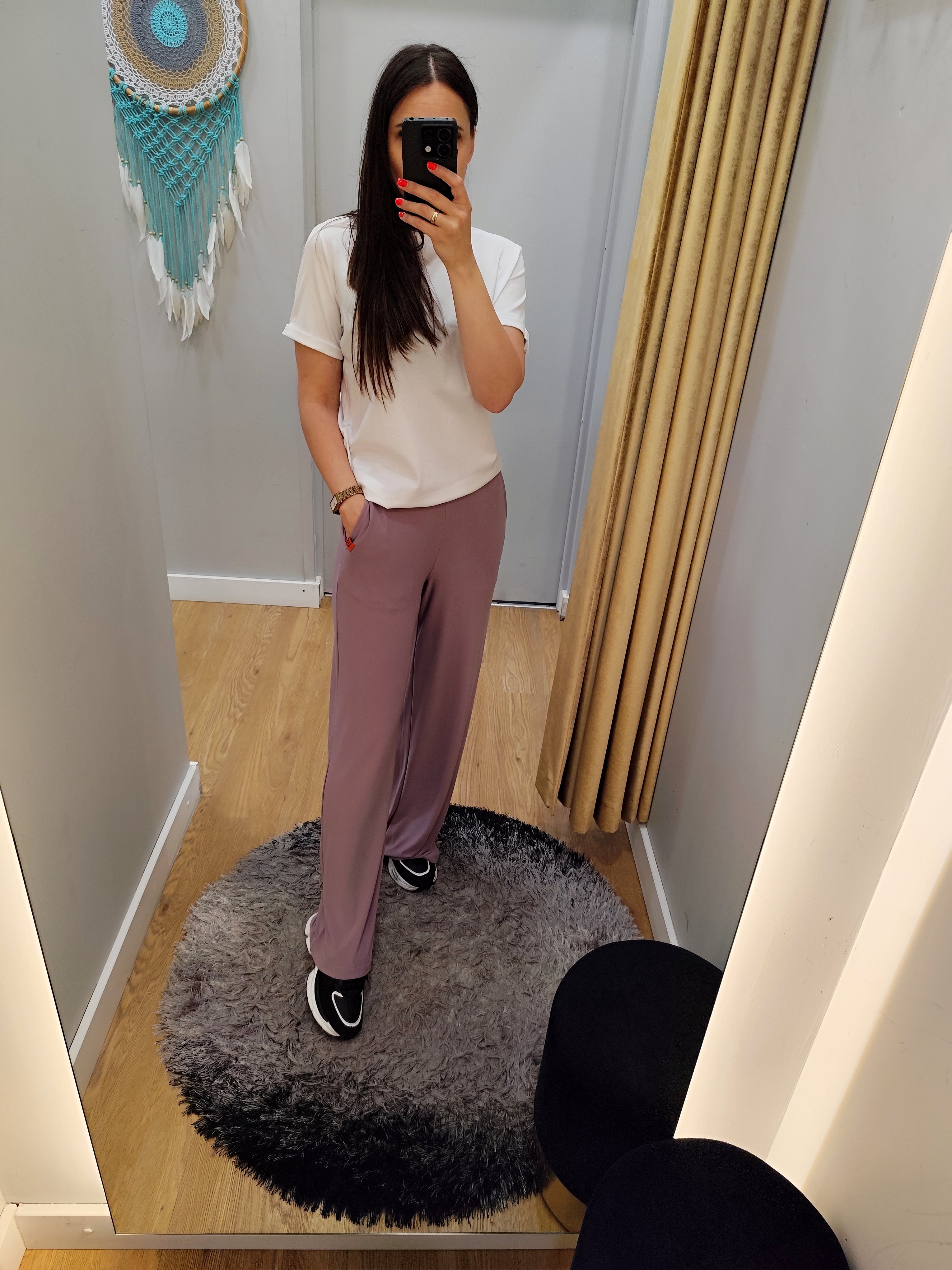 PEPPER taupe flared pants for women