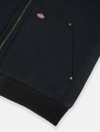 DICKIES juoda striukė su kailiu vyrams