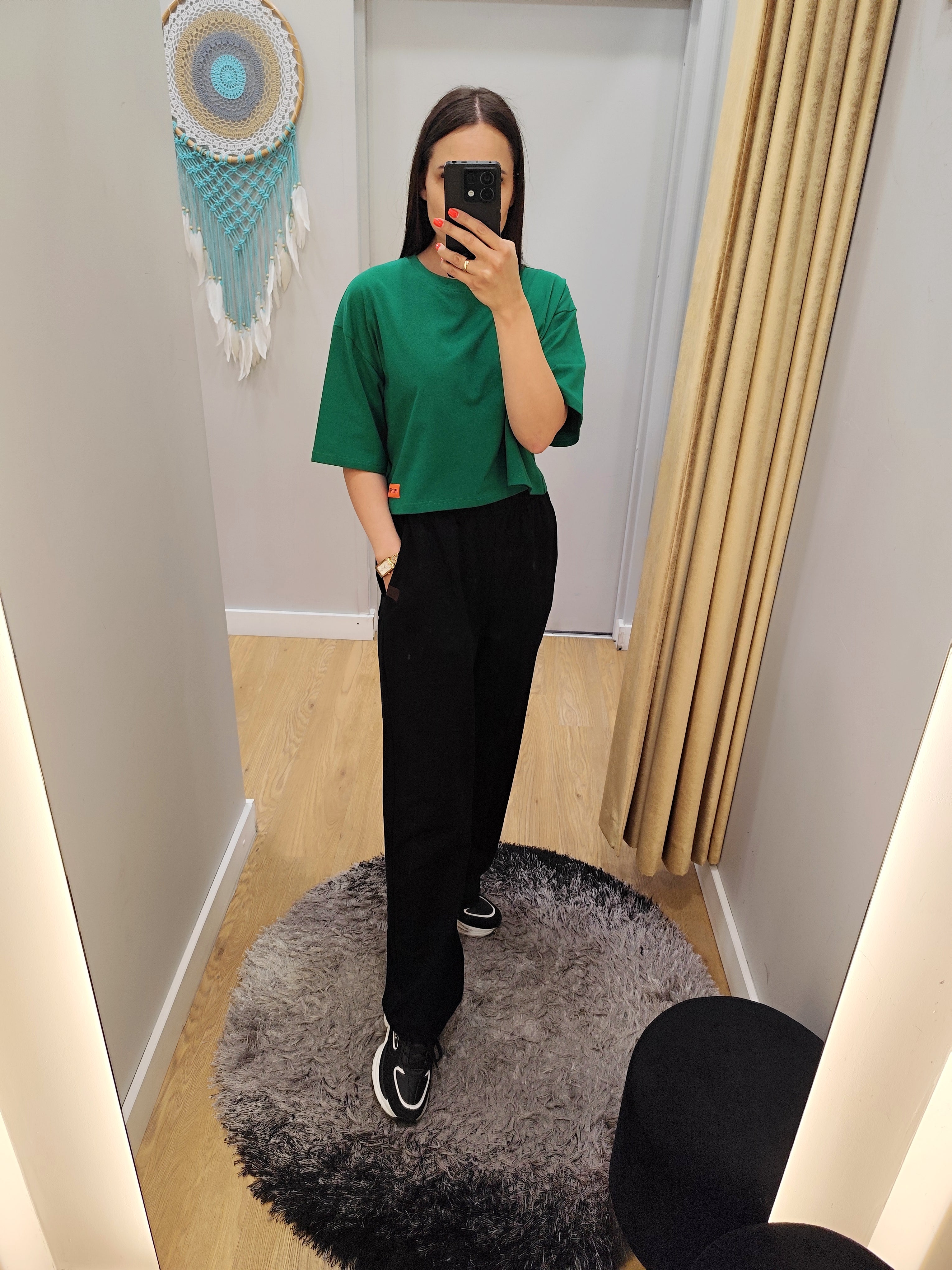 PEPPER Crop Top green t-shirt for women