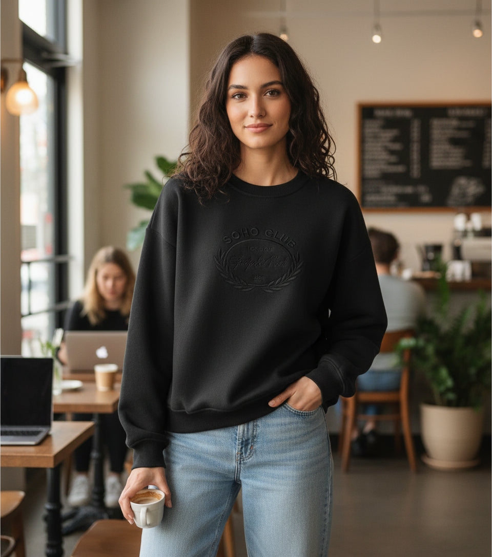 LUMINA juodas džemperis moterims