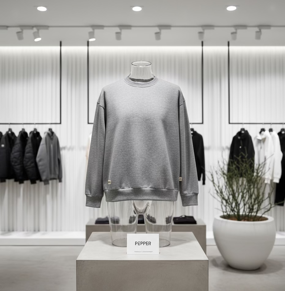 PEPPER UNISEX Dream Grey džemperis su pūkeliu