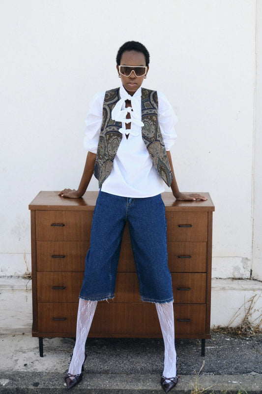 Lumina denim bermuda shorts for women
