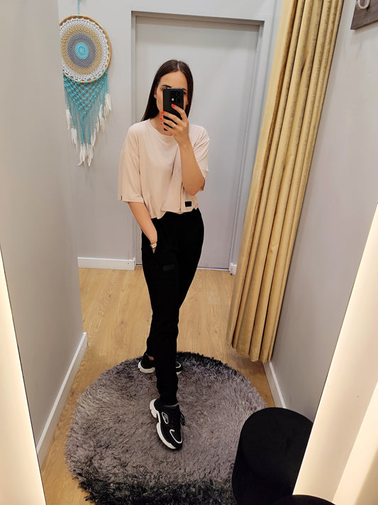 PEPPER crop top cream t-shirt for women 