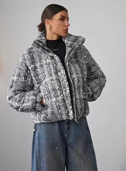 ALTAMIRA gray bomber jacket for women