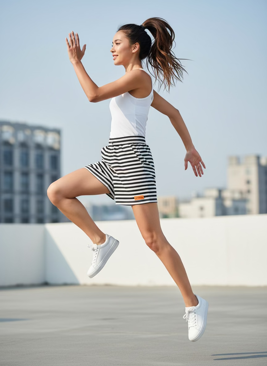 PEPPER Navy one size longer shorts for women