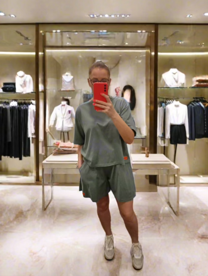 PEPPER Vetiver flared slim shorts for women 