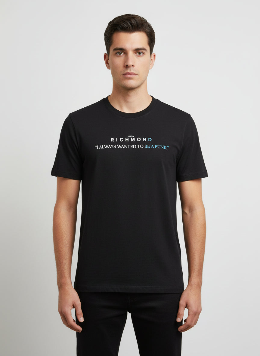 John Richmond juodi marškinėliai vyrams / XXL